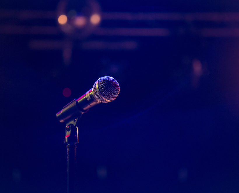 Purple Microphone Listen for a Change Graphic